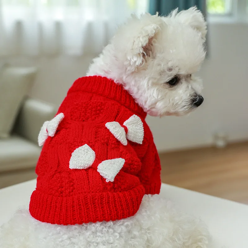Dog Sweater New Products In Autumn and Winter Pet Clothing Cat Warm and Warm Christmas New Year Festive Sweater Bow
Dog Sweater New Products In Autumn and Winter Pet Clothing Cat Warm and Warm Christmas New Year Festive Sweater Bow