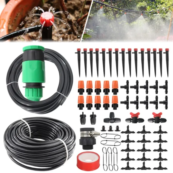 Garden Irrigation System Drip Irrigation Kit Adjustable Automatic Watering Kit Misting Cooling System for Greenhouse Patio Lawn
Garden Irrigation System Drip Irrigation Kit Adjustable Automatic Watering Kit Misting Cooling System for Greenhouse Patio Lawn