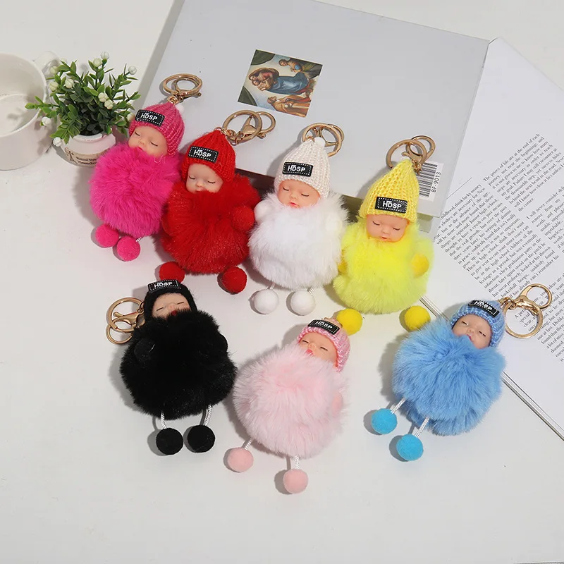 Fashion Colorful Sleeping Baby Doll Hanging Piece Hair Ball Pendant Cute Fluffy Pompom Chain Cotton Wool Holder Bag Ball Toy
Fashion Colorful Sleeping Baby Doll Hanging Piece Hair Ball Pendant Cute Fluffy Pompom Chain Cotton Wool Holder Bag Ball Toy
