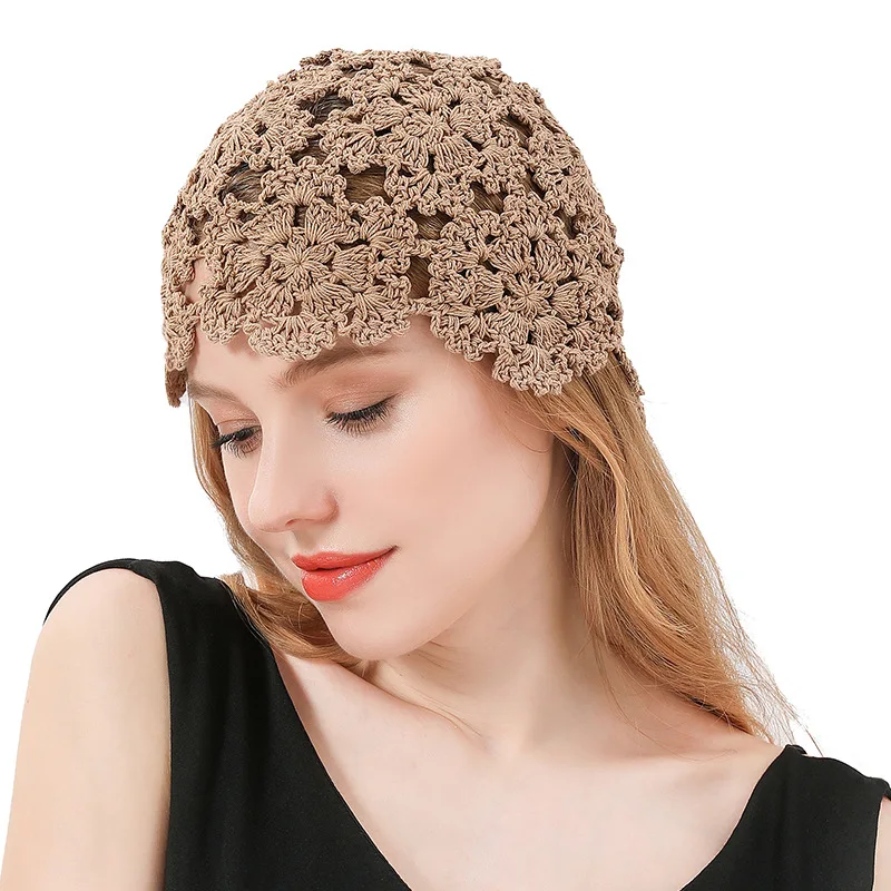 

New Knitted Hat Flowers Handmade Crochet Ladies Flower Pot Hat Spring and Autumn Foldable Fisherman Hat Casual Painter Hat