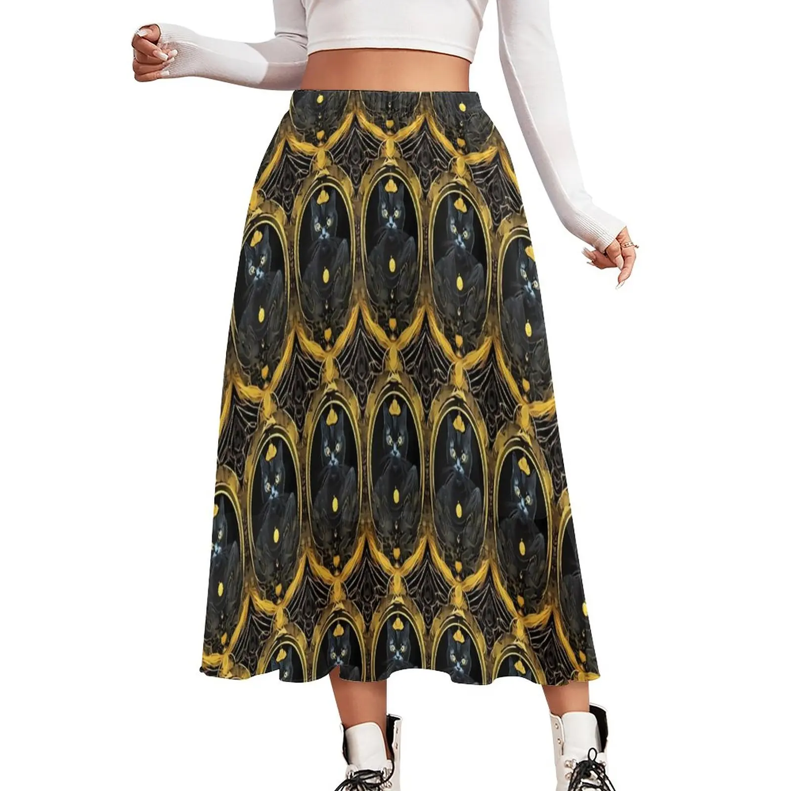 Tarot Card Skirt Retro Black Cat Beach Boho Skirts Elastic Waist Printed Street Wear Casual Skirt Big Size 2XL 3XL
Tarot Card Skirt Retro Black Cat Beach Boho Skirts Elastic Waist Printed Street Wear Casual Skirt Big Size 2XL 3XL