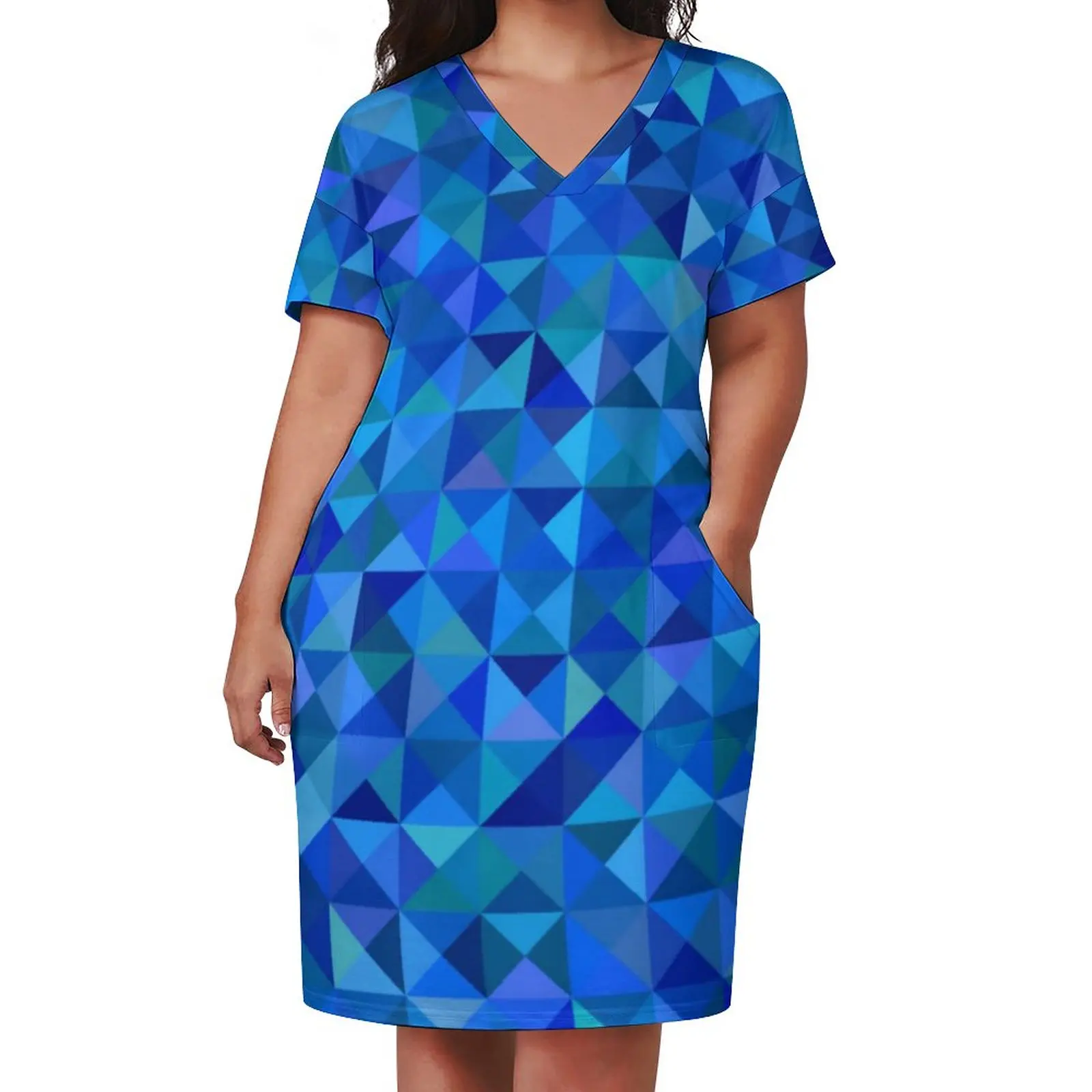 Blue Geo Print Casual Dress Summer Abstract Triangle Sexy Dresses Women V Neck Design Street Style Dress Big Size
Blue Geo Print Casual Dress Summer Abstract Triangle Sexy Dresses Women V Neck Design Street Style Dress Big Size