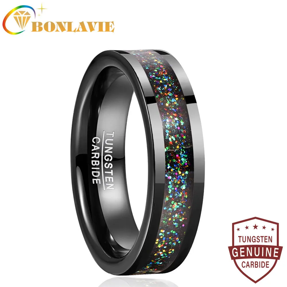 BONLAVIE 6mm Tungsten Carbide Ring Black Color Dome Polished Inlaid Pink Bling Powder Women's Fashion Wedding Jewelry Best Gift
BONLAVIE 6mm Tungsten Carbide Ring Black Color Dome Polished Inlaid Pink Bling Powder Women's Fashion Wedding Jewelry Best Gift