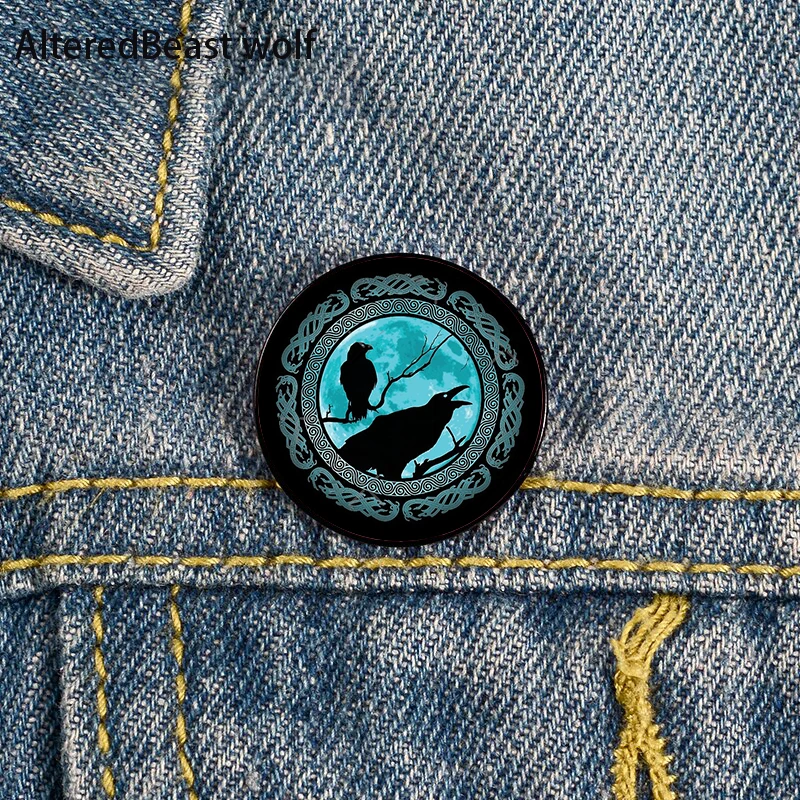 Hugin Munin Odins Ravens Printed Pin Custom Funny Brooches Shirt Lapel Bag Cute Badge Cartoon enamel pins for Lover Girl Friends
Hugin Munin Odins Ravens Printed Pin Custom Funny Brooches Shirt Lapel Bag Cute Badge Cartoon enamel pins for Lover Girl Friends