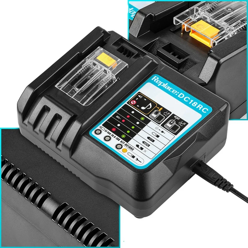 Зарядное устройство для аккумуляторов Makita DC18RC с фотодисплеем 14 4 в 18 6 Ач Bl1830 Bl1430