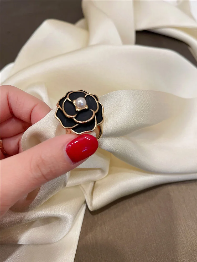 

French Elegant Camellia Luxury Brooches Silk Scarf Buckle Coat Belt Buckles Cross Brooch Pin Ring Clothing Corner Knotted