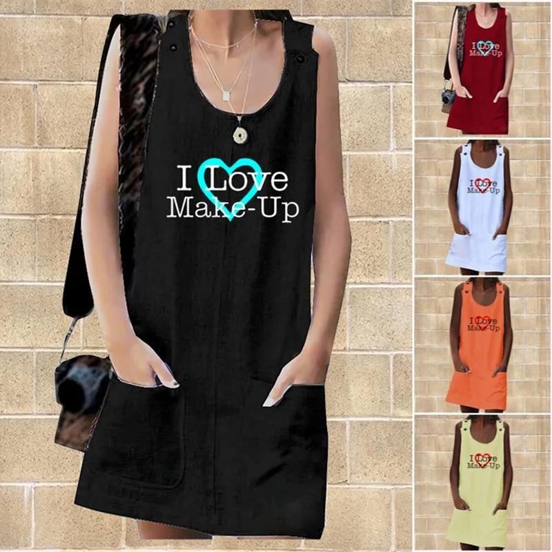 Women Fashion Dress Round Neck Dress Sleeveless Dress Summer Dress Loose Dress Letters Print Dress Casual Skirt Ladies Dress
Women Fashion Dress Round Neck Dress Sleeveless Dress Summer Dress Loose Dress Letters Print Dress Casual Skirt Ladies Dress