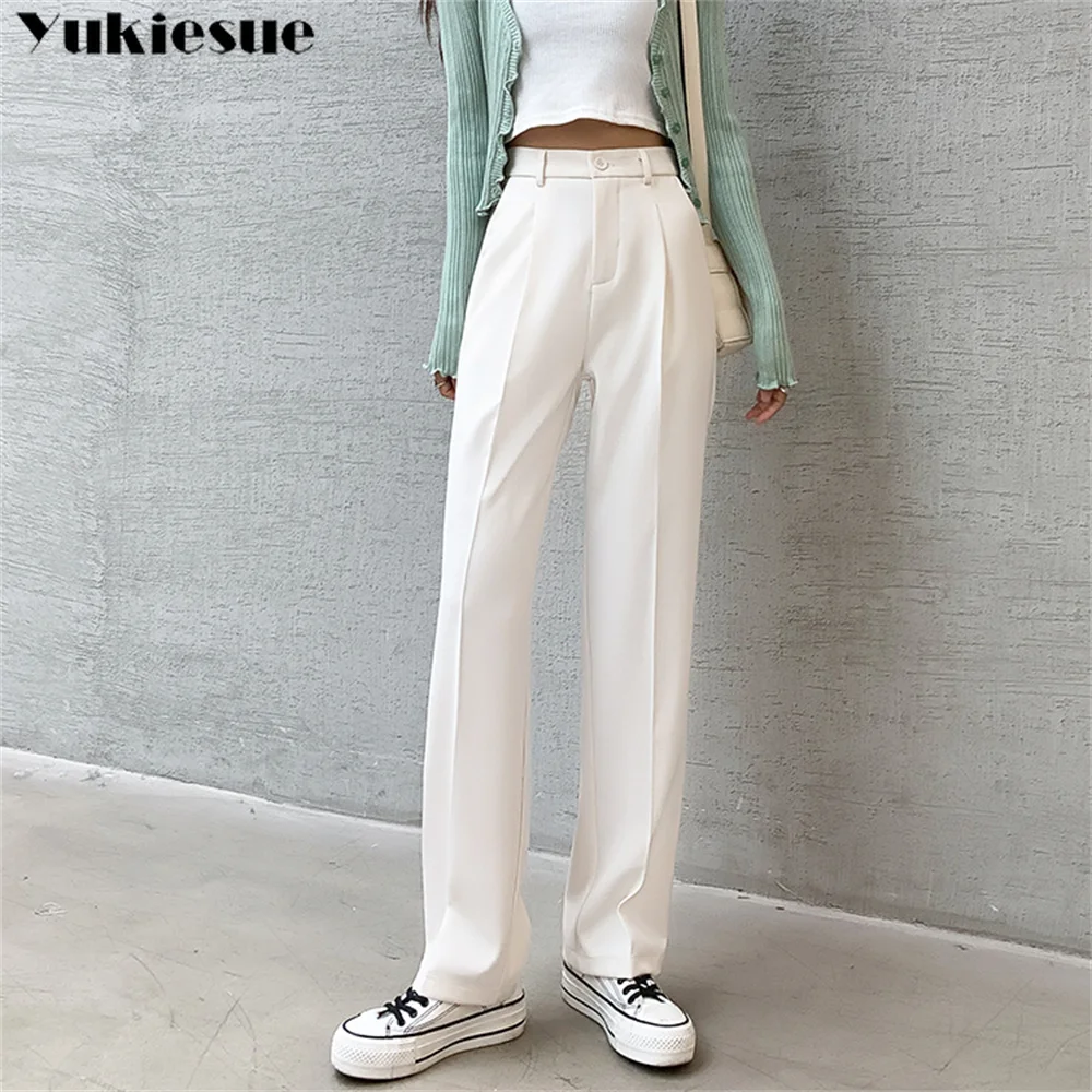 retro Offical lady summer high waist Women's wide leg Capris suits pants for women baggy straight pants woman trousers white
retro Offical lady summer high waist Women's wide leg Capris suits pants for women baggy straight pants woman trousers white