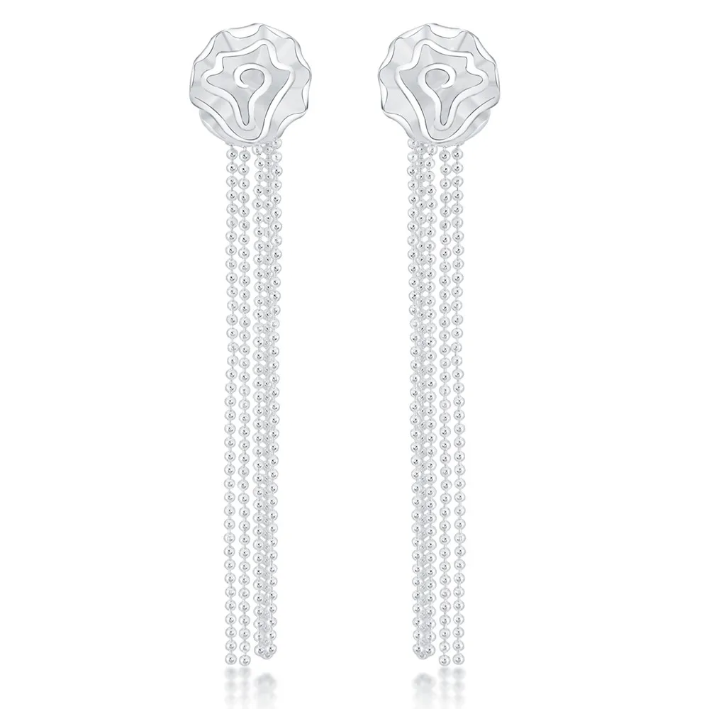 925 Silver Rose Flowers Stud Earrings Long Tassel Earrings Charm Women Jewelry Fashion Wedding Engagement Party Gift
925 Silver Rose Flowers Stud Earrings Long Tassel Earrings Charm Women Jewelry Fashion Wedding Engagement Party Gift