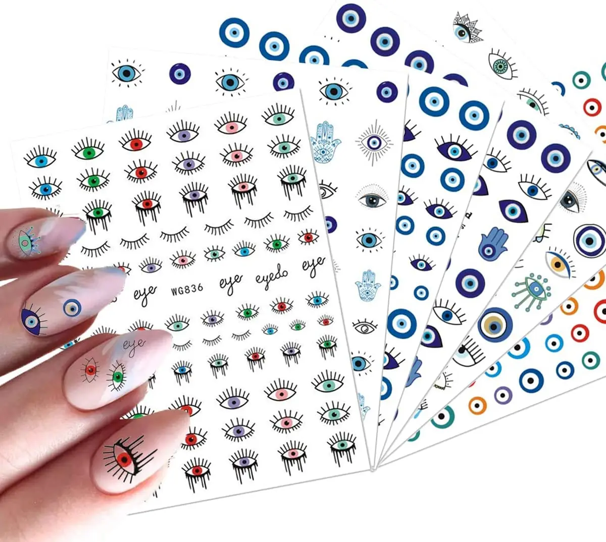 1PC Blue Eye Series Nail Stickers Abstract Line Pattern Evil Design Eye Nail Art Decorations Charming Stickers Nail DIY Manicurs
1PC Blue Eye Series Nail Stickers Abstract Line Pattern Evil Design Eye Nail Art Decorations Charming Stickers Nail DIY Manicurs