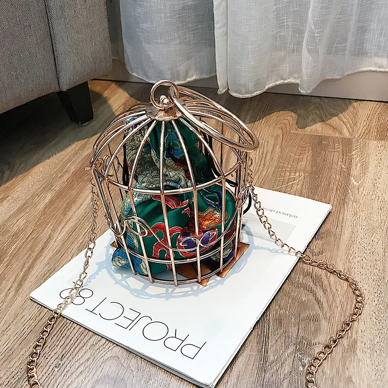 Advanced Embroidery Women's Birdcage Evening Bag Clutch Metal Frame Bucket Bird Cage Shoulder Bag Purse Women Gold Handbag
Advanced Embroidery Women's Birdcage Evening Bag Clutch Metal Frame Bucket Bird Cage Shoulder Bag Purse Women Gold Handbag
