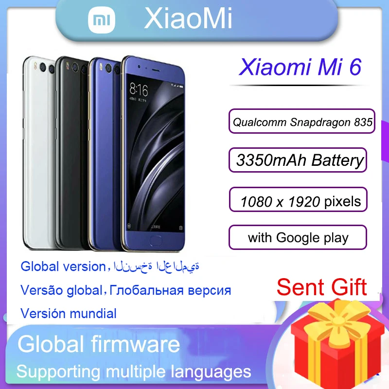 Смартфон xiaomi 6, 5,15 дюйма, 1080x1920 пикселей, Android 7.1.1, сканер отпечатков пальцев, 3350 мАч, быстрая зарядка
Смартфон xiaomi 6, 5,15 дюйма, 1080x1920 пикселей, Android 7.1.1, сканер отпечатков пальцев, 3350 мАч, быстрая зарядка