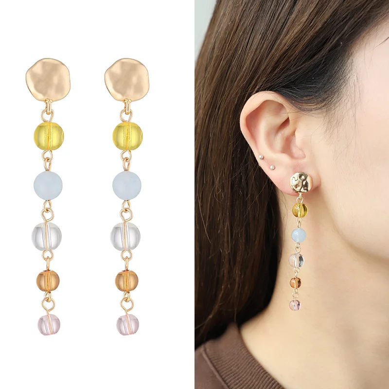 Summer Colorful Crystal Glass Beaded Tassel Earrings Popular Fashion Design Noble Temperament Elegant Women's Jewelry Gift
Summer Colorful Crystal Glass Beaded Tassel Earrings Popular Fashion Design Noble Temperament Elegant Women's Jewelry Gift