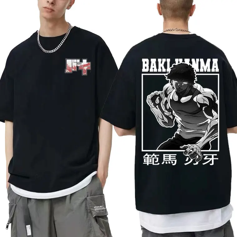 Anime Men Women Cotton Vintage Tee Shirt Mens Streetwear Baki The Grappler Double Sided Print T-shirt Manga Hanma Yujiro Tshirt
Anime Men Women Cotton Vintage Tee Shirt Mens Streetwear Baki The Grappler Double Sided Print T-shirt Manga Hanma Yujiro Tshirt