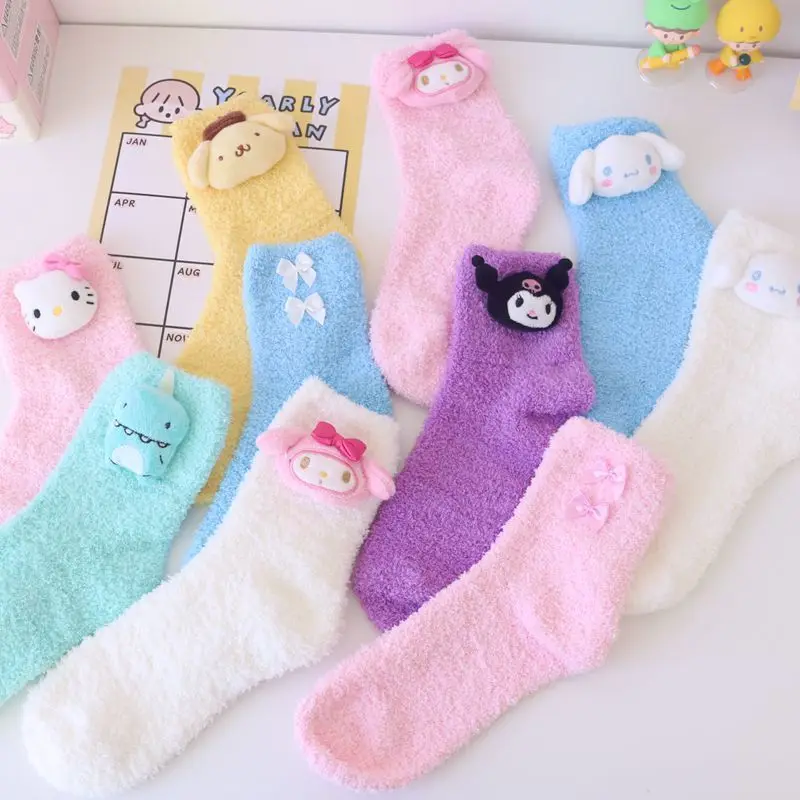 Kawaii Sanrios Plush Anime Kitty Kuromi My Melody Cinnamoroll Cartoon Coral Fleece Socks Animals Plushie Socks Kids Xmas Gifts
Kawaii Sanrios Plush Anime Kitty Kuromi My Melody Cinnamoroll Cartoon Coral Fleece Socks Animals Plushie Socks Kids Xmas Gifts