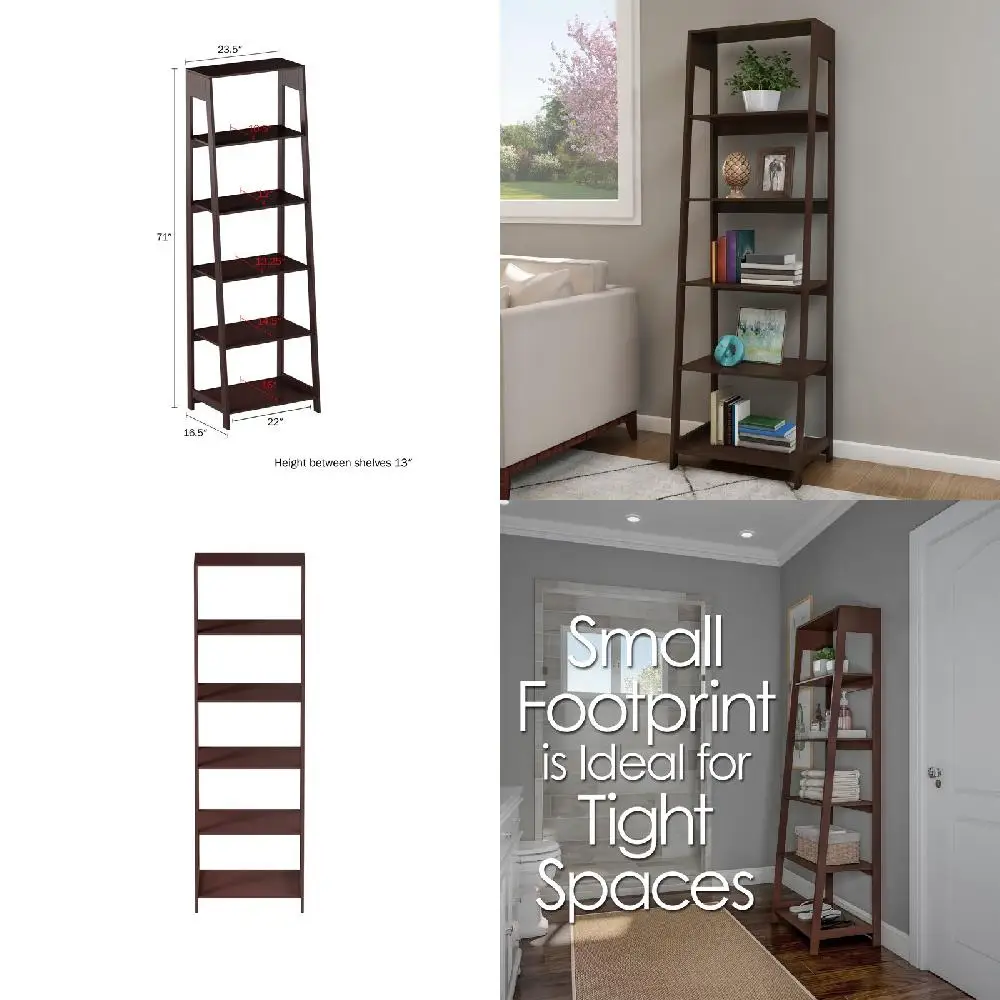 Luxurious Brown Portable 5-Tier Ladder Shelves Stand Storage Solution for Home Office - Stable & Durable
Luxurious Brown Portable 5-Tier Ladder Shelves Stand Storage Solution for Home Office - Stable & Durable