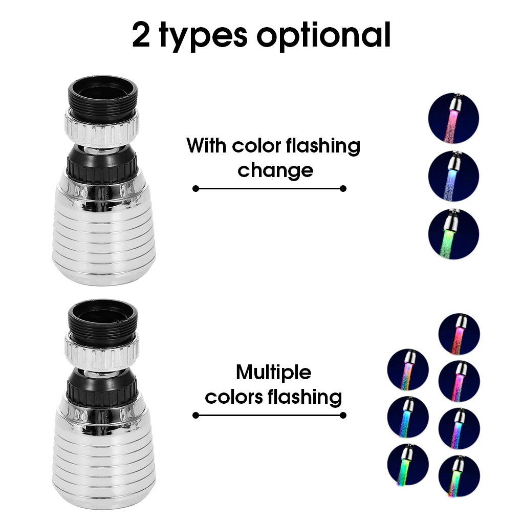 LED Lighting Water Faucet Color Changing Bathroom Tap Shower Head 360 Degree Rotate Sprayer Plastic Replacement
LED Lighting Water Faucet Color Changing Bathroom Tap Shower Head 360 Degree Rotate Sprayer Plastic Replacement