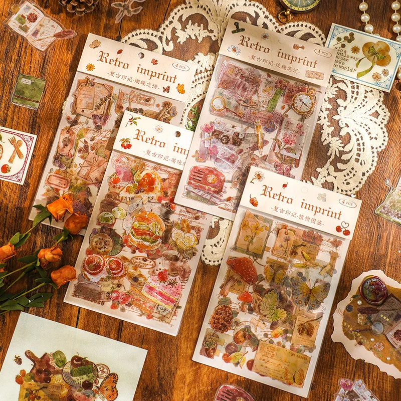 Journamm 4pcs/pack PET Aesthetics Stickers Vintage Scrapbooking Materials Collage Stationery Decor Journalling DIY Craft Sticker 
Journamm 4pcs/pack PET Aesthetics Stickers Vintage Scrapbooking Materials Collage Stationery Decor Journalling DIY Craft Sticker