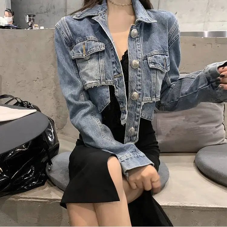 2022 spring new denim jacket women's lapel bubble long-sleeved short jacket retro casual denim jacket denim jacket women
2022 spring new denim jacket women's lapel bubble long-sleeved short jacket retro casual denim jacket denim jacket women
