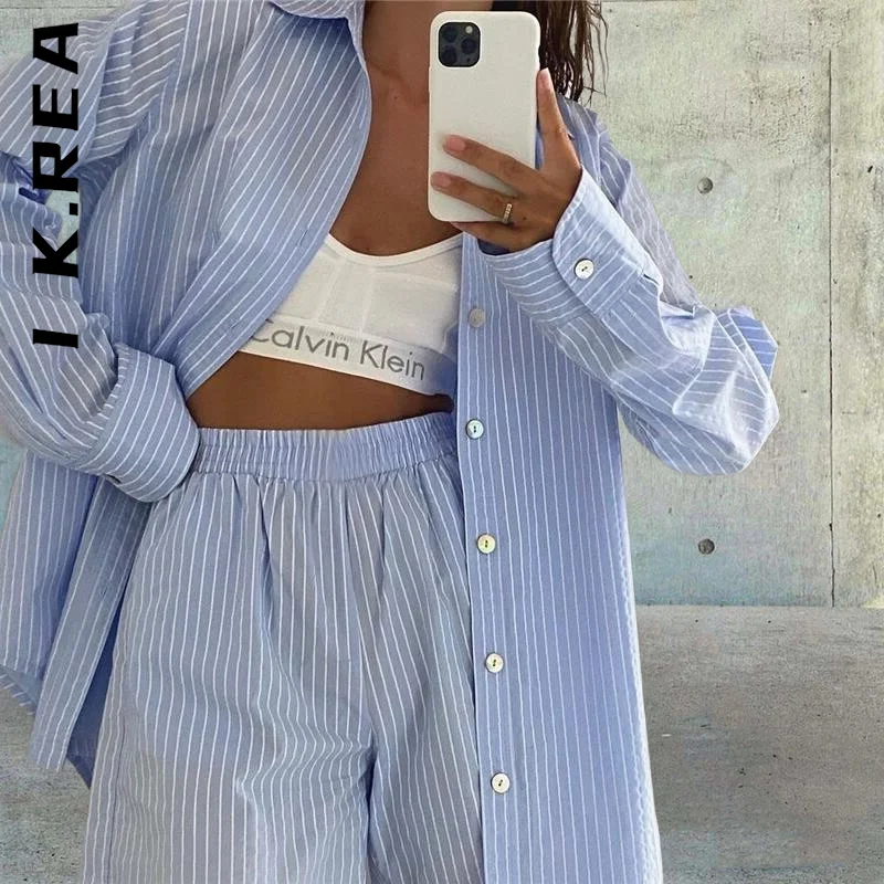 I K.Rea 2022 Women Pajamas Summer Girls Women's Pajamas Stripe Mini Shorts 2 Piece Set Pajamas Luxury Clothes Home Suit Female
I K.Rea 2022 Women Pajamas Summer Girls Women's Pajamas Stripe Mini Shorts 2 Piece Set Pajamas Luxury Clothes Home Suit Female