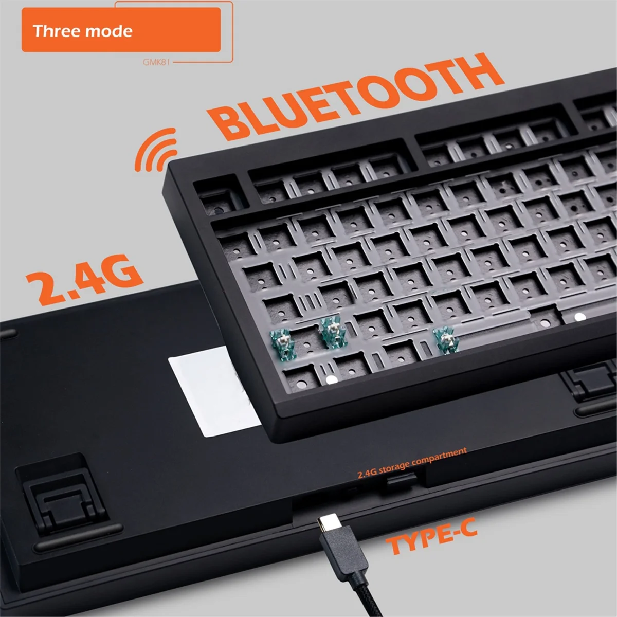 Комплект механической клавиатуры GMK81 с поддержкой Bluetooth 2 4G и RGB-подсветкой