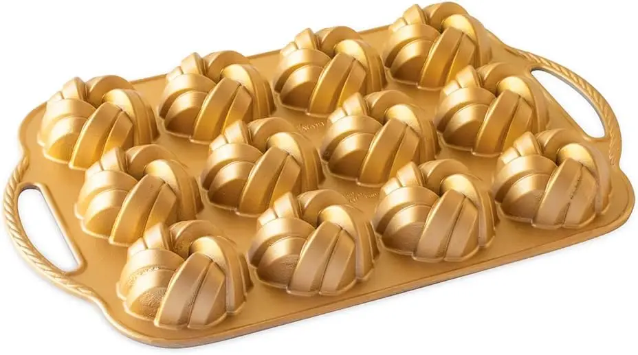 Bundtlette Pan 75th Anniversary Braided Bundt Bites, Gold Plate for cooking Accesorios freidora Molde para hornear Air fryer lin
Bundtlette Pan 75th Anniversary Braided Bundt Bites, Gold Plate for cooking Accesorios freidora Molde para hornear Air fryer lin