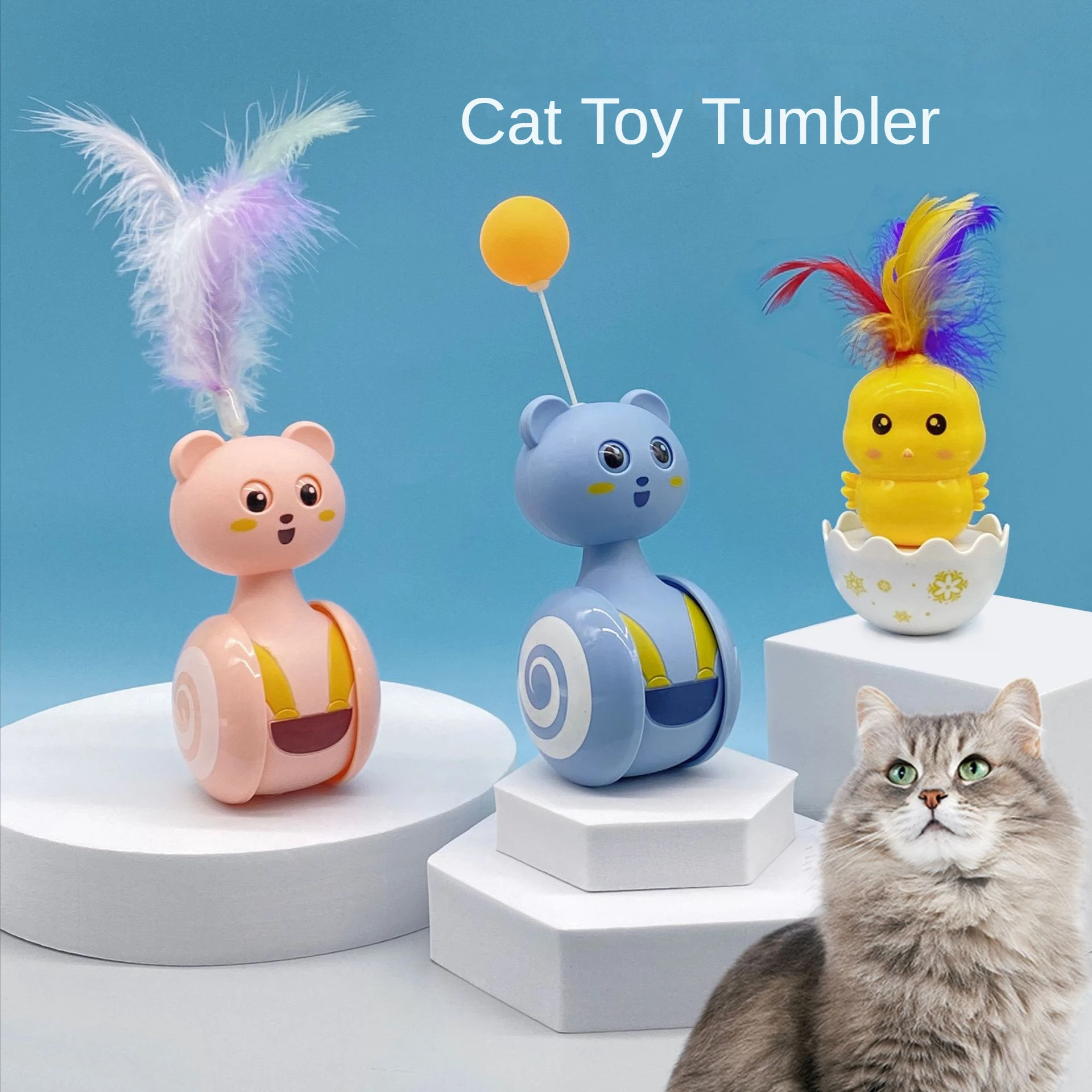 Cat Toys Tumbler Games Interactive Funny Teaser Automatic Feather Wand Scratch-Resistance Catching Cat Accessories Pet Supplies
Cat Toys Tumbler Games Interactive Funny Teaser Automatic Feather Wand Scratch-Resistance Catching Cat Accessories Pet Supplies