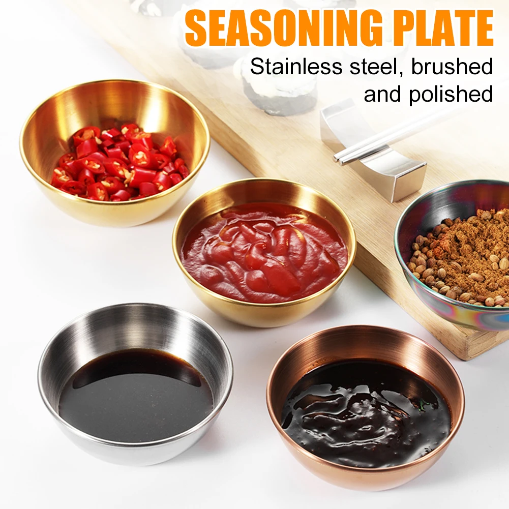 Golden Sauce Dish Appetizer Serving Tray Stainless Steel Sauce Dishes Spice Plates Kitchen Supplies Plates Spice Dish Plate 4pcs
Golden Sauce Dish Appetizer Serving Tray Stainless Steel Sauce Dishes Spice Plates Kitchen Supplies Plates Spice Dish Plate 4pcs