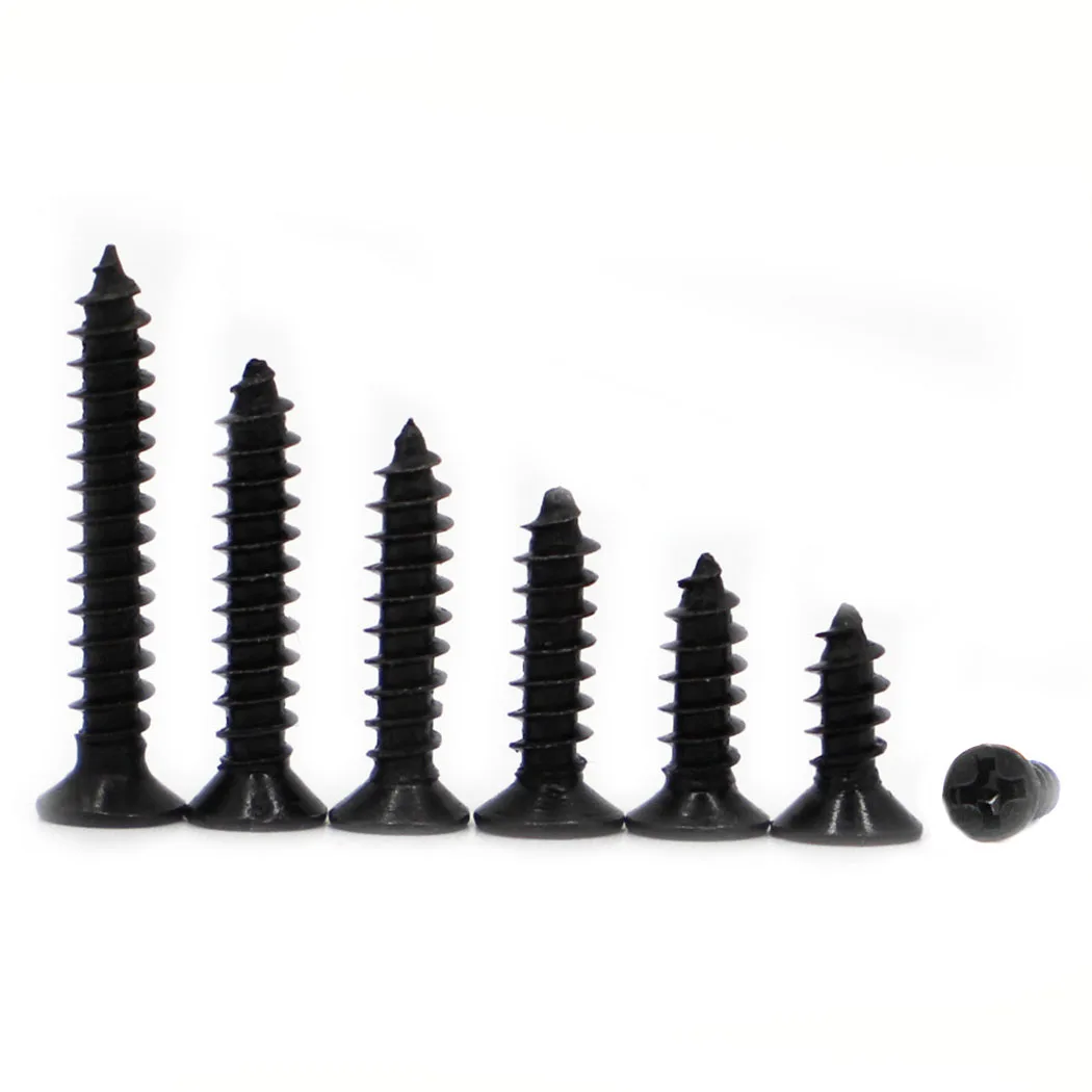 50/100Pcs M1 M1.2 M1.4 M1.7 M2 M2.3 M2.6 M3 M4 Black Carbon Steel Cross Phillips Countersunk Flat Head Tapping Screws Wood Screw
50/100Pcs M1 M1.2 M1.4 M1.7 M2 M2.3 M2.6 M3 M4 Black Carbon Steel Cross Phillips Countersunk Flat Head Tapping Screws Wood Screw