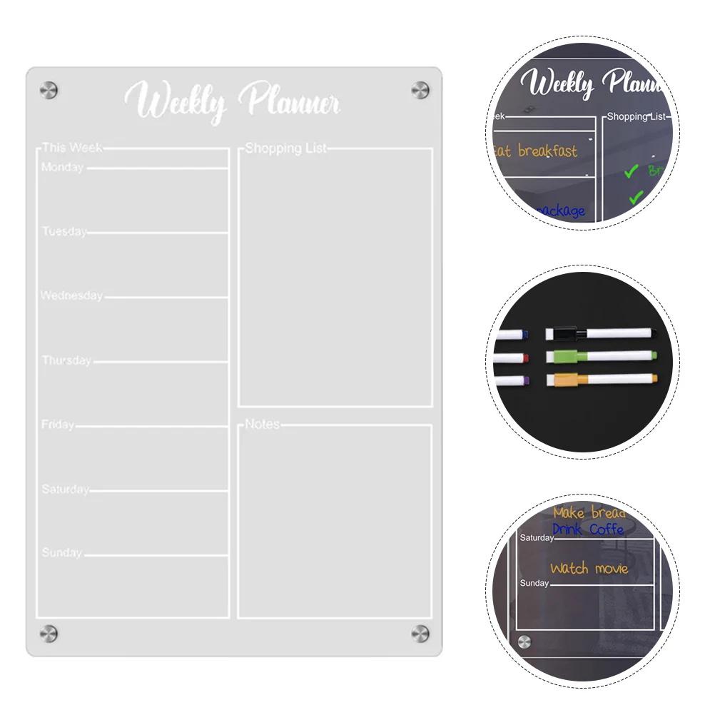 

1 Set of Refrigerator Planning Board Magnetic Dry Erase Board for Fridge Schedule Reminder Board Planner Board