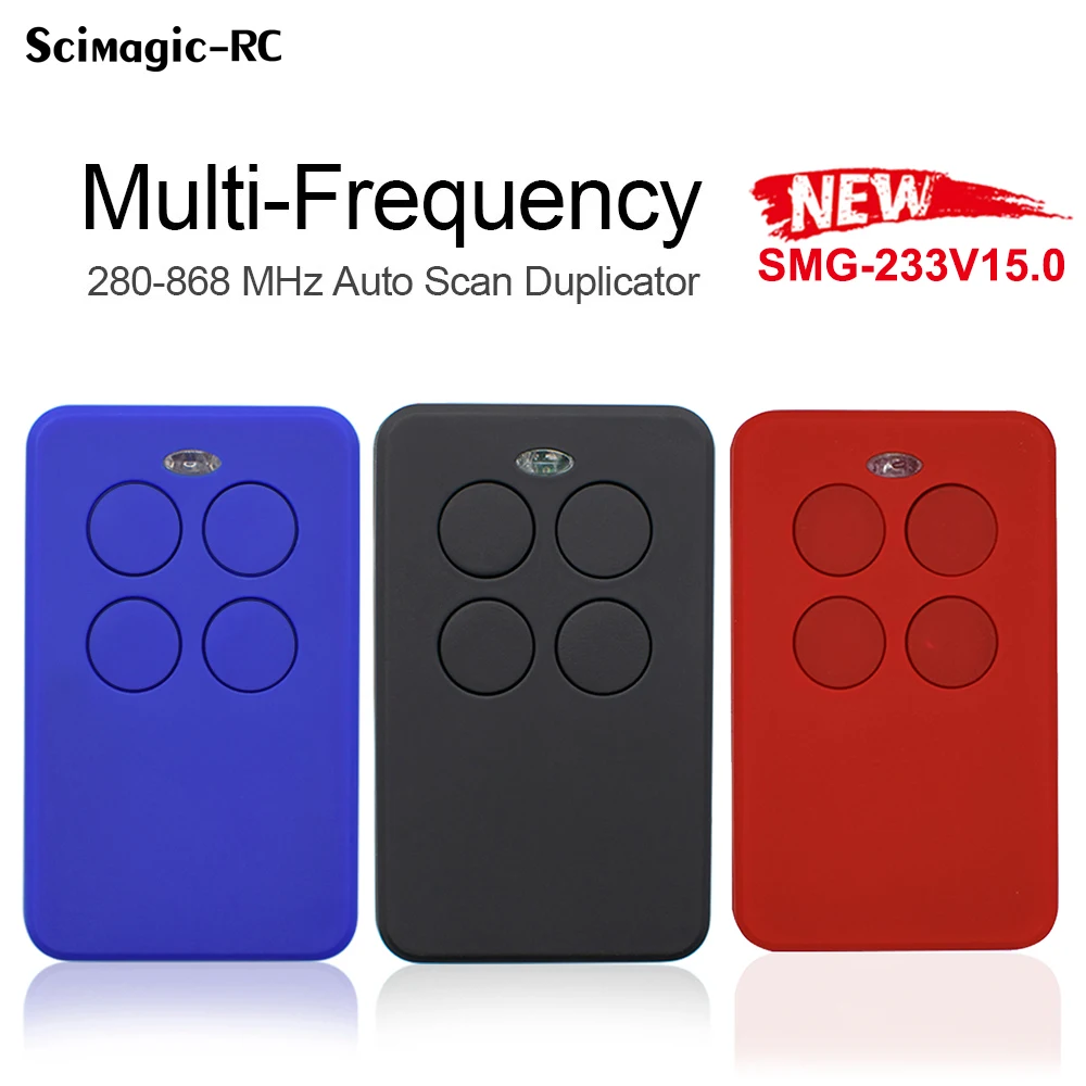 Multifrequency 280MHz to 868MHz Rolling Code Remote Control for Gate Duplicator Garage Door Opener 433 Mhz Gate Opener Commands 
Multifrequency 280MHz to 868MHz Rolling Code Remote Control for Gate Duplicator Garage Door Opener 433 Mhz Gate Opener Commands