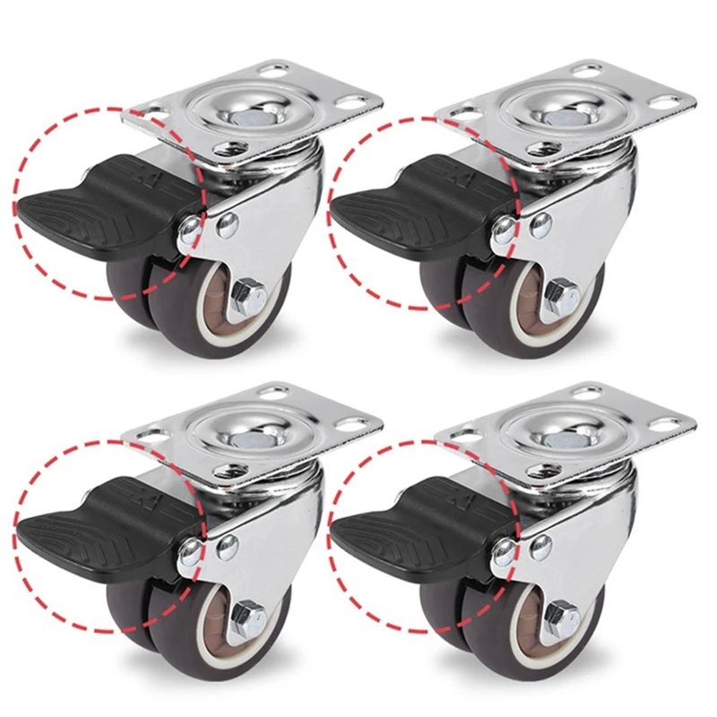2 Inch Brake Swivel Caster Wheels For Trolley Pallet Universal Mute Soft Rubber Heavy Duty Rollers Furniture Hardware
2 Inch Brake Swivel Caster Wheels For Trolley Pallet Universal Mute Soft Rubber Heavy Duty Rollers Furniture Hardware