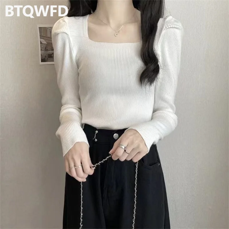 Pullover Sweater Square Collar 2022 New Women Slim Elastic Korean Autumn Long Sleeve Fashion Simple Basic Cheap Solid Color Top
Pullover Sweater Square Collar 2022 New Women Slim Elastic Korean Autumn Long Sleeve Fashion Simple Basic Cheap Solid Color Top