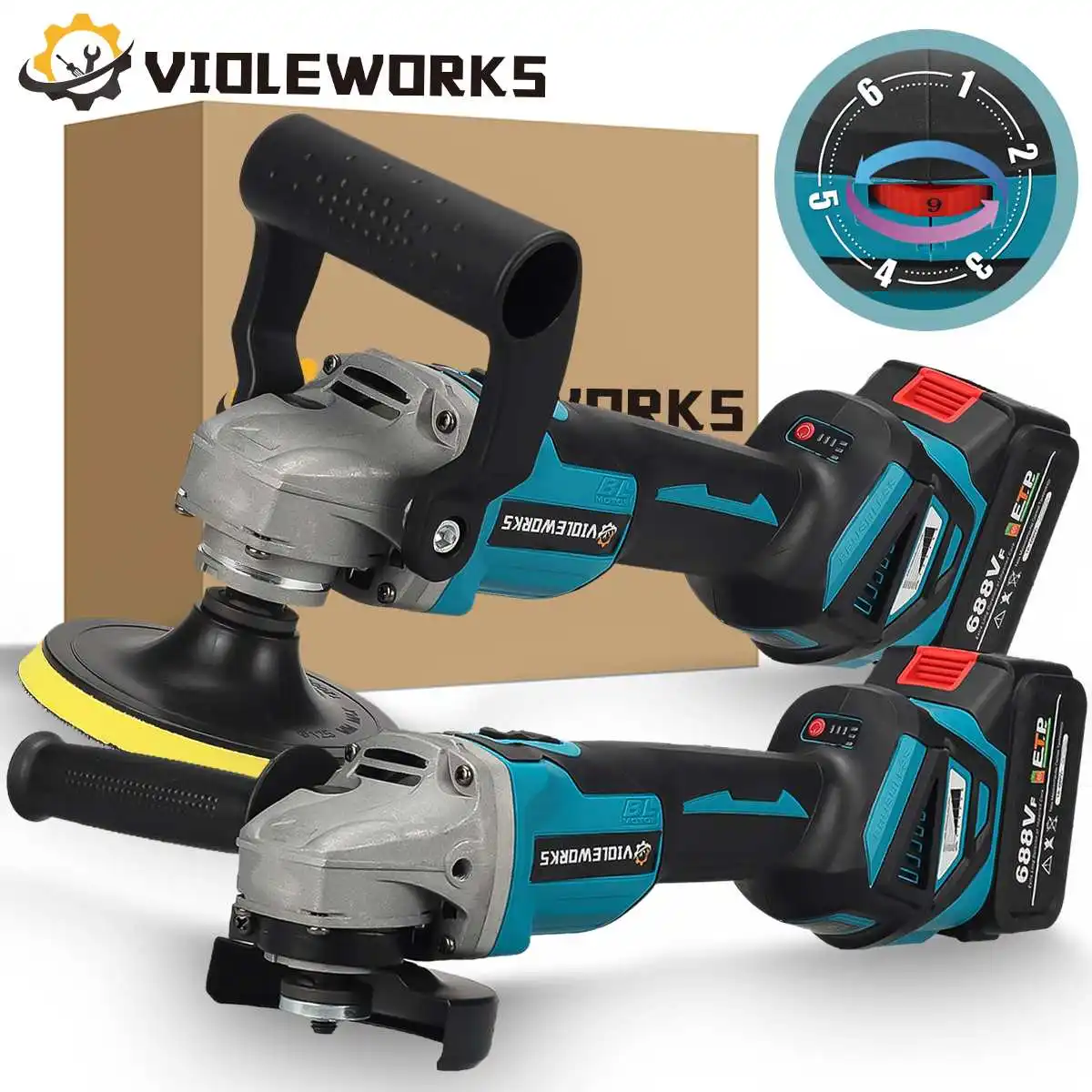 2 IN 1 Car Polisher Brushless Angle Grinder 688VF 2000W Variable Speed Car Waxing Polishing Machine For Makita 18V Battery
2 IN 1 Car Polisher Brushless Angle Grinder 688VF 2000W Variable Speed Car Waxing Polishing Machine For Makita 18V Battery