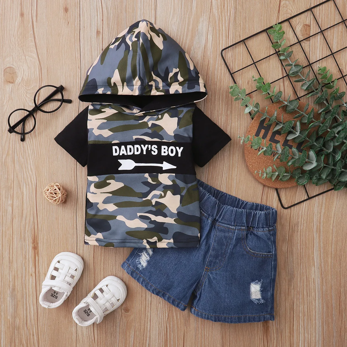 Children Clothing Sets Baby Boy Clothes Infant Letter Print Hooded Sleeveless Top + Solid Denim Shorts 2pcs Set Toddler Outfits
Children Clothing Sets Baby Boy Clothes Infant Letter Print Hooded Sleeveless Top + Solid Denim Shorts 2pcs Set Toddler Outfits