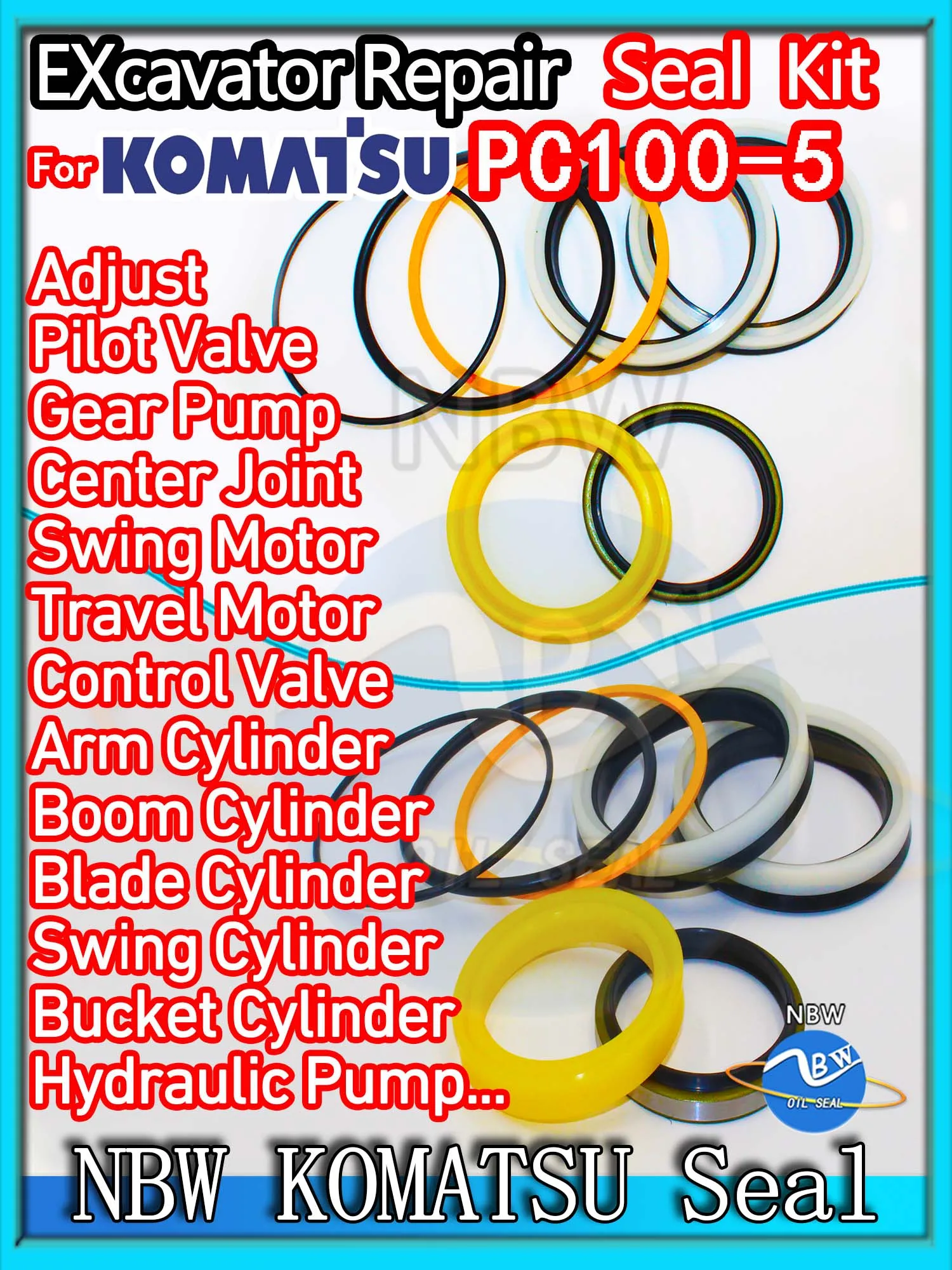 For KOMATSU PC100-5 Excavator Oil Seal Kit High Quality Repair PC100 5 Swing Gear Center Joint Gasket Nitrile NBR Nok Washer
For KOMATSU PC100-5 Excavator Oil Seal Kit High Quality Repair PC100 5 Swing Gear Center Joint Gasket Nitrile NBR Nok Washer