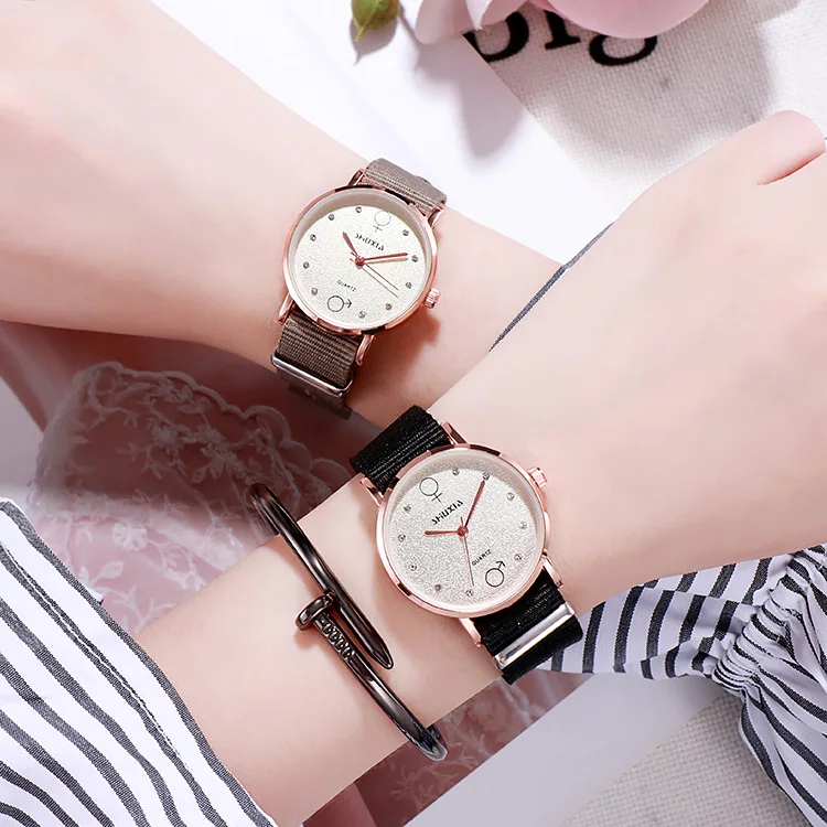 Fashion Round Quartz Frosted Rhinestone Dial Casual Watches Fabric Strap Fashionable Clock for Waterproof Wristwatch for Women
Fashion Round Quartz Frosted Rhinestone Dial Casual Watches Fabric Strap Fashionable Clock for Waterproof Wristwatch for Women