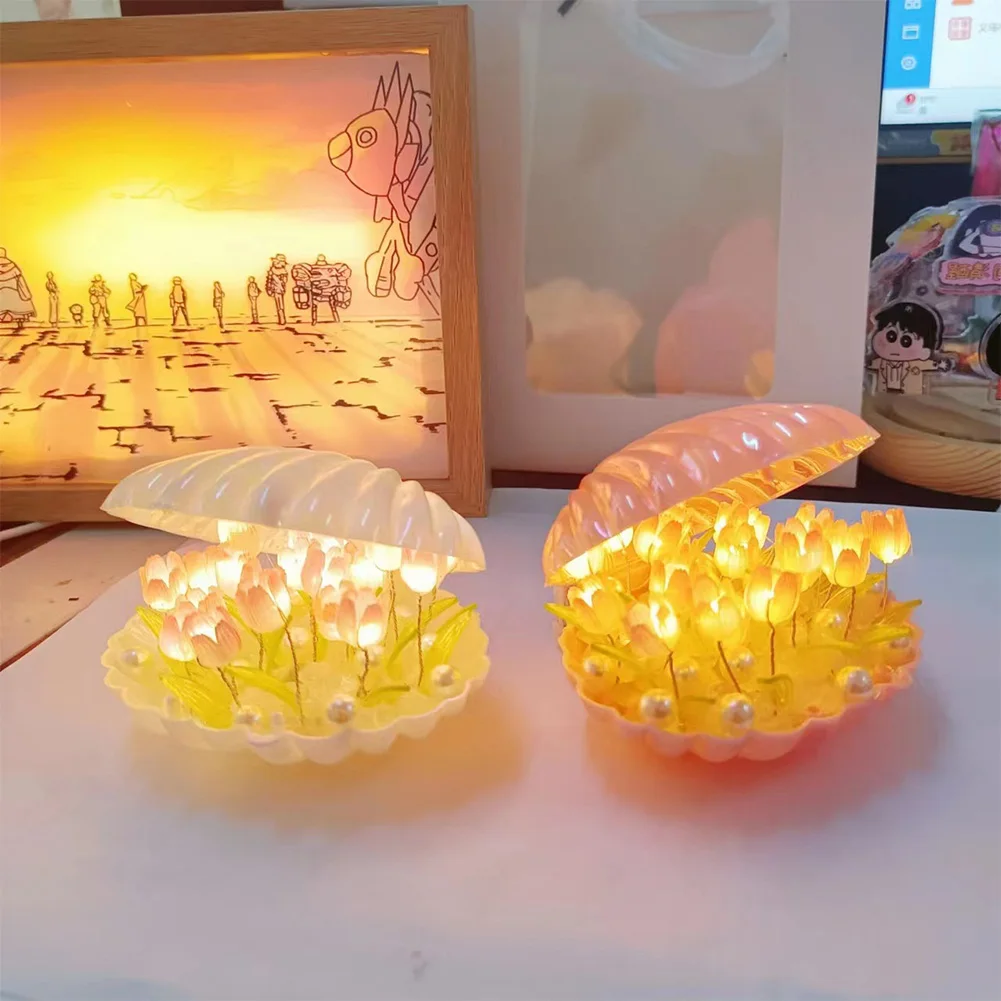 E2 Shell Tulip Atmosphere Night Lights Simulation Tulip Table Desk Light Desktop Ornaments Gift Living Room Bedroom Office Decor
E2 Shell Tulip Atmosphere Night Lights Simulation Tulip Table Desk Light Desktop Ornaments Gift Living Room Bedroom Office Decor