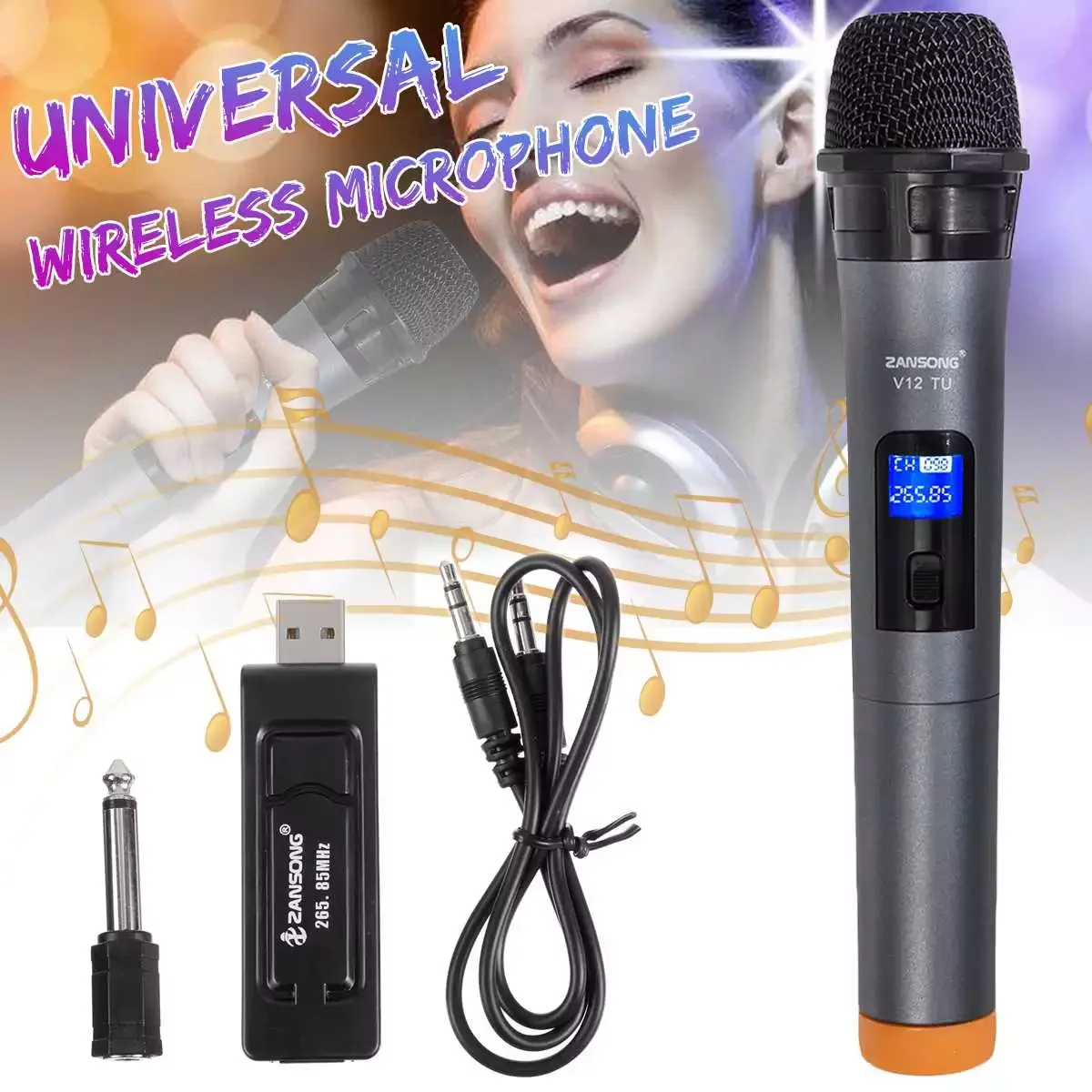 Universal UHF Wireless Professional Handheld Microphone with USB Receiver For Karaoke MIC For Church Performance Amplifier
Universal UHF Wireless Professional Handheld Microphone with USB Receiver For Karaoke MIC For Church Performance Amplifier