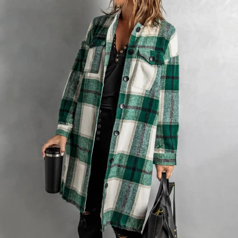 Fashion Shirt Coat Flap Pockets Thick Classic Plaid Print Casual Mid-Length Cardigan Shirt Shirt Jacket Midi Shirt Coat
Fashion Shirt Coat Flap Pockets Thick Classic Plaid Print Casual Mid-Length Cardigan Shirt Shirt Jacket Midi Shirt Coat