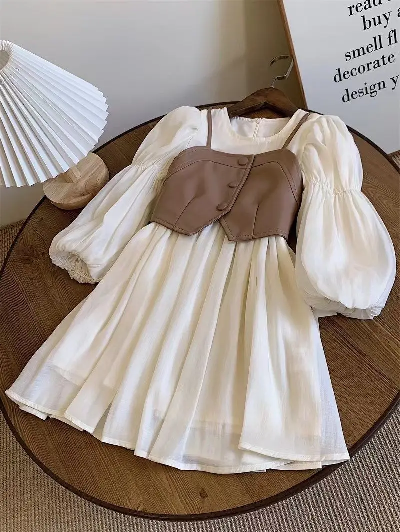 Girls Clothing Leather Set Retro Spring Sleeve Vest Teenage Suit Long Autumn 8 Dress Set 4 Girls 6 Children's Dress
Girls Clothing Leather Set Retro Spring Sleeve Vest Teenage Suit Long Autumn 8 Dress Set 4 Girls 6 Children's Dress