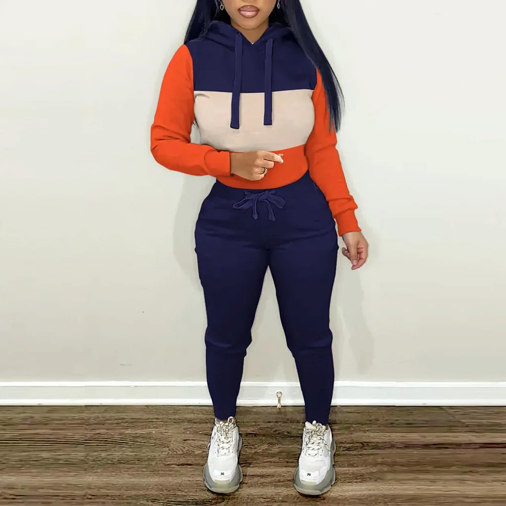 2023 Spring Women's Fashion Solid Color Stitching Hoodie Two-piece Leisure Sports Suit Women
2023 Spring Women's Fashion Solid Color Stitching Hoodie Two-piece Leisure Sports Suit Women