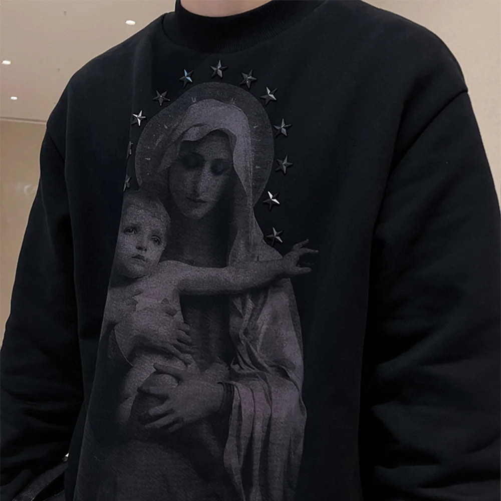 Черный хлопковый свитшот с круглым вырезом и пентаграммой Ngvp # nigo6812
Черный хлопковый свитшот с круглым вырезом и пентаграммой Ngvp # nigo6812