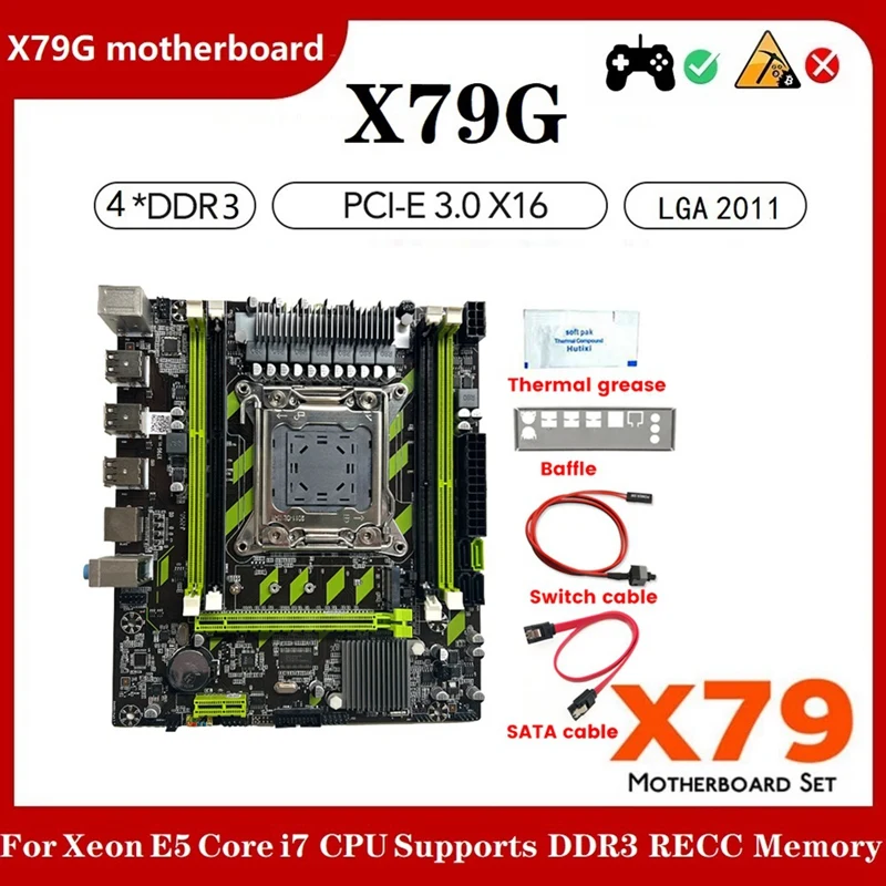 Комплекты материнских плат X79G LGA2011, кабель SATA + коммутационный кабель + перегородка + термопаста, слот 4XDDR3 M.2 NVME PCI-E X16 6XUSB2.0 SATA3.0
Комплекты материнских плат X79G LGA2011, кабель SATA + коммутационный кабель + перегородка + термопаста, слот 4XDDR3 M.2 NVME PCI-E X16 6XUSB2.0 SATA3.0
