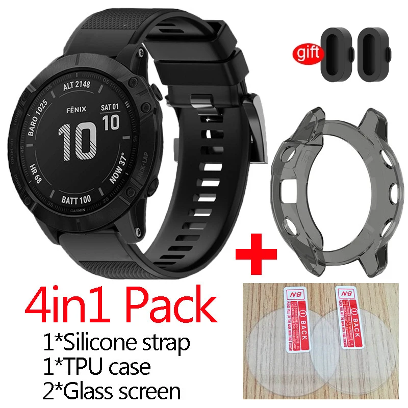 For Garmin fenix 6 6X Pro solar strap smart watchband Quick fit silicone bracelet+case cover fenix 6x Pro glass screen protector
For Garmin fenix 6 6X Pro solar strap smart watchband Quick fit silicone bracelet+case cover fenix 6x Pro glass screen protector