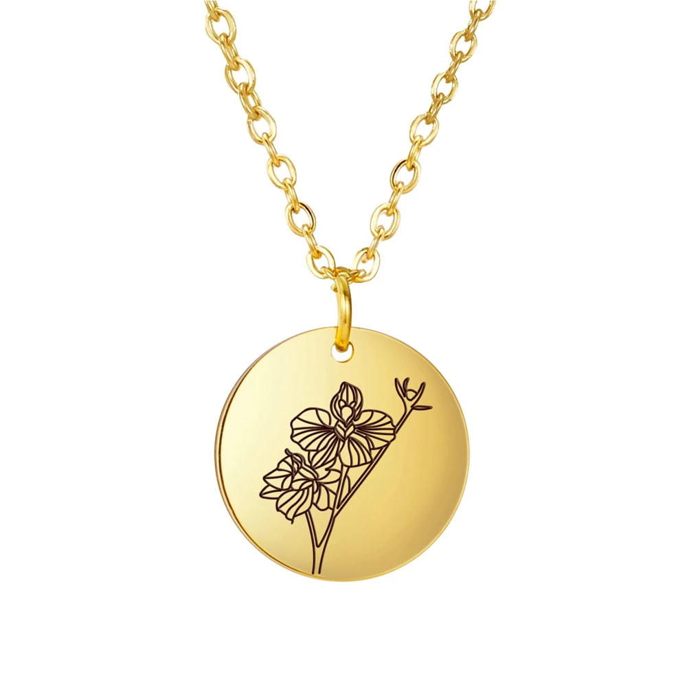 3 Colors 15x15mm Simple Strokes Disc Flower Series Flower Pattern Pendant Necklace With 45+5cm Link Chain 
3 Colors 15x15mm Simple Strokes Disc Flower Series Flower Pattern Pendant Necklace With 45+5cm Link Chain