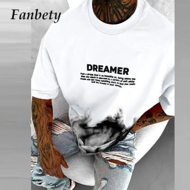 Summer Harajuku Men's T-Shirt New Trendy Letter Print Short Sleeve Pullover All-match Casual O-Neck Tie-dye Mens Tops Streetwear
Summer Harajuku Men's T-Shirt New Trendy Letter Print Short Sleeve Pullover All-match Casual O-Neck Tie-dye Mens Tops Streetwear