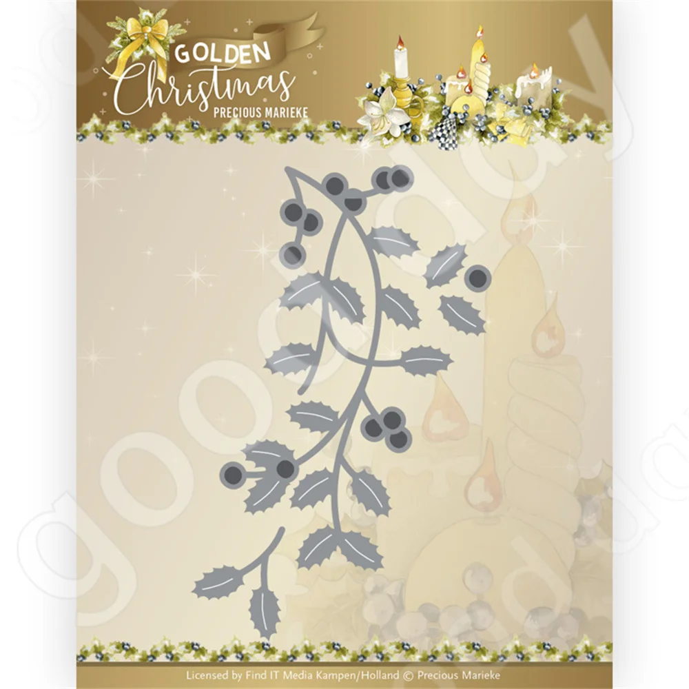 New Christmas Holly Branch Metal Cutting Dies Scrapbook Diary Decoration Stencil Embossing Template Diy Greeting Card Handmade N
New Christmas Holly Branch Metal Cutting Dies Scrapbook Diary Decoration Stencil Embossing Template Diy Greeting Card Handmade N