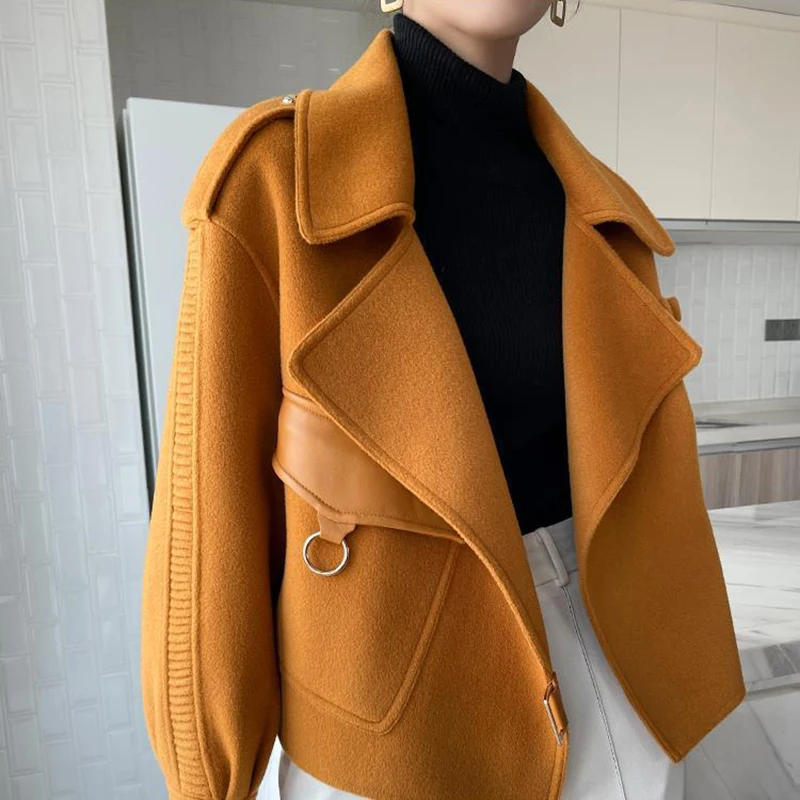 Women's Autumn Coat 2022 Pockets Solid Loose Short Jackets Ladies Wool & Blends High Street Spring Woolen Coats for Women
Women's Autumn Coat 2022 Pockets Solid Loose Short Jackets Ladies Wool & Blends High Street Spring Woolen Coats for Women