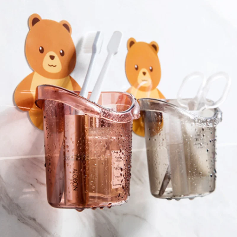 Cute Bear Wall Cup Toothbrush Holder Punch Free Mounted Toothpaste Storage Rack Bathroom Tools Home Storage Supplies
Cute Bear Wall Cup Toothbrush Holder Punch Free Mounted Toothpaste Storage Rack Bathroom Tools Home Storage Supplies